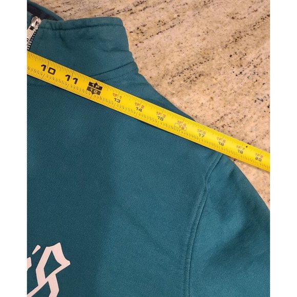 Wasted Paris Size M Cropped 1/4 Zip Green Sweatshirt - Picture 3 of 13